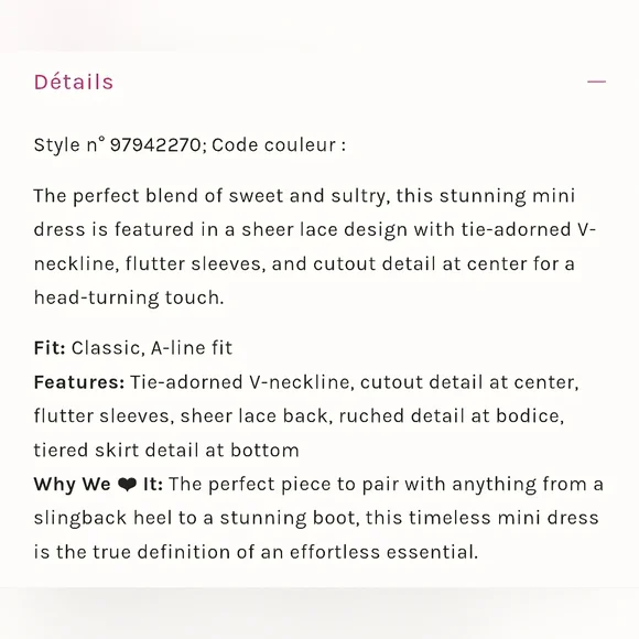 Free People Lala Lace Mini Dress Color Pink Size Medium NWT - Picture 10 of 10